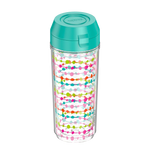 18oz Double Wall Water Bottle Multi Colored Rows