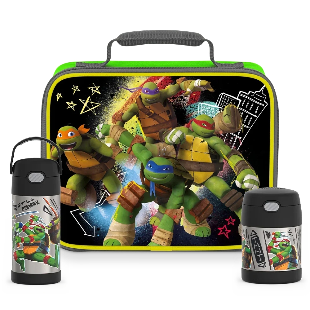 Teenage Mutant Ninja Turtles Bundle - Soft Lunch Box, 12oz FUNtainer® Water Bottle & 10oz FUNtainer® Food Jar
