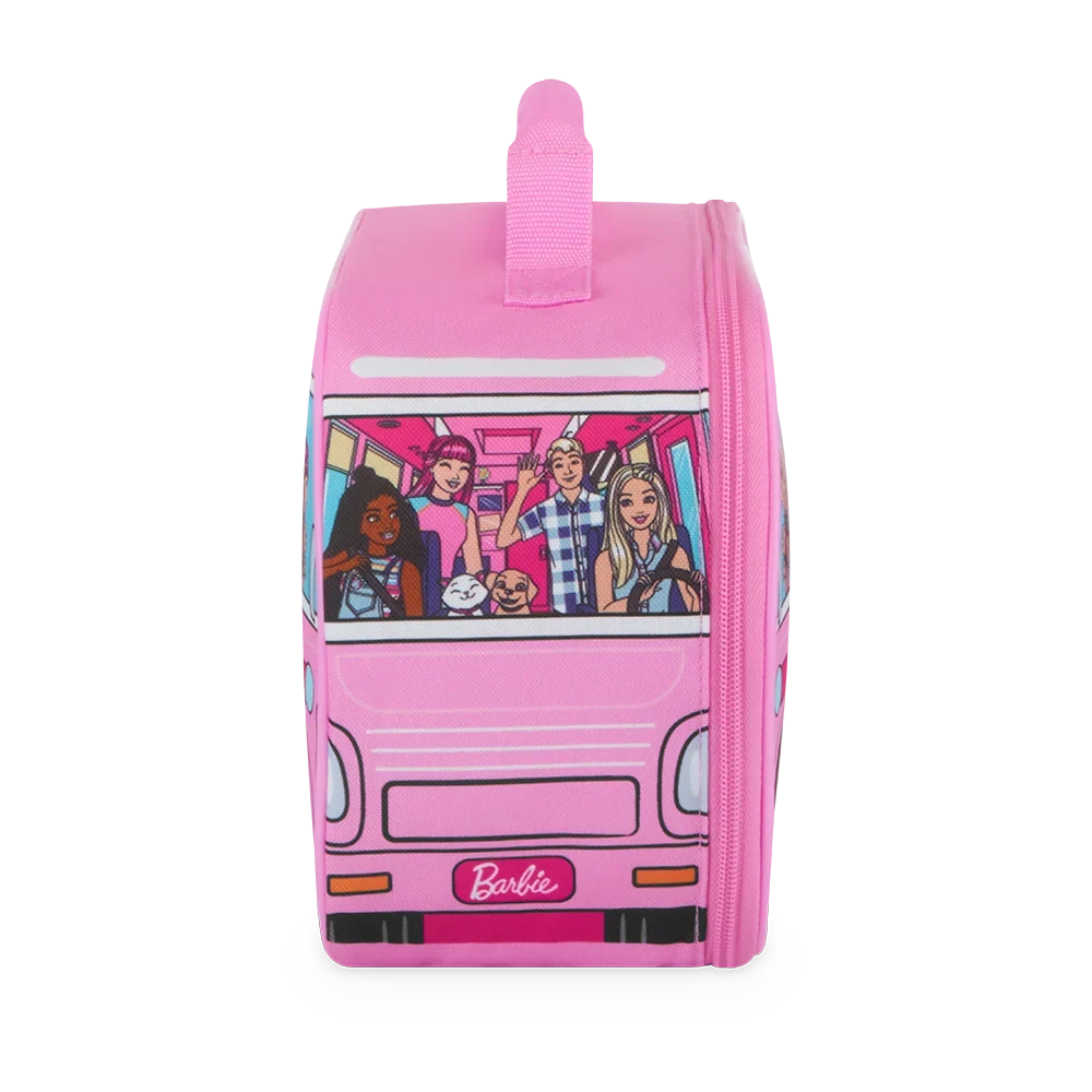 Barbie Bundle - Novelty Barbie Camper Lunch Box, 12oz. FUNtainer Water Bottle and Hard Ice