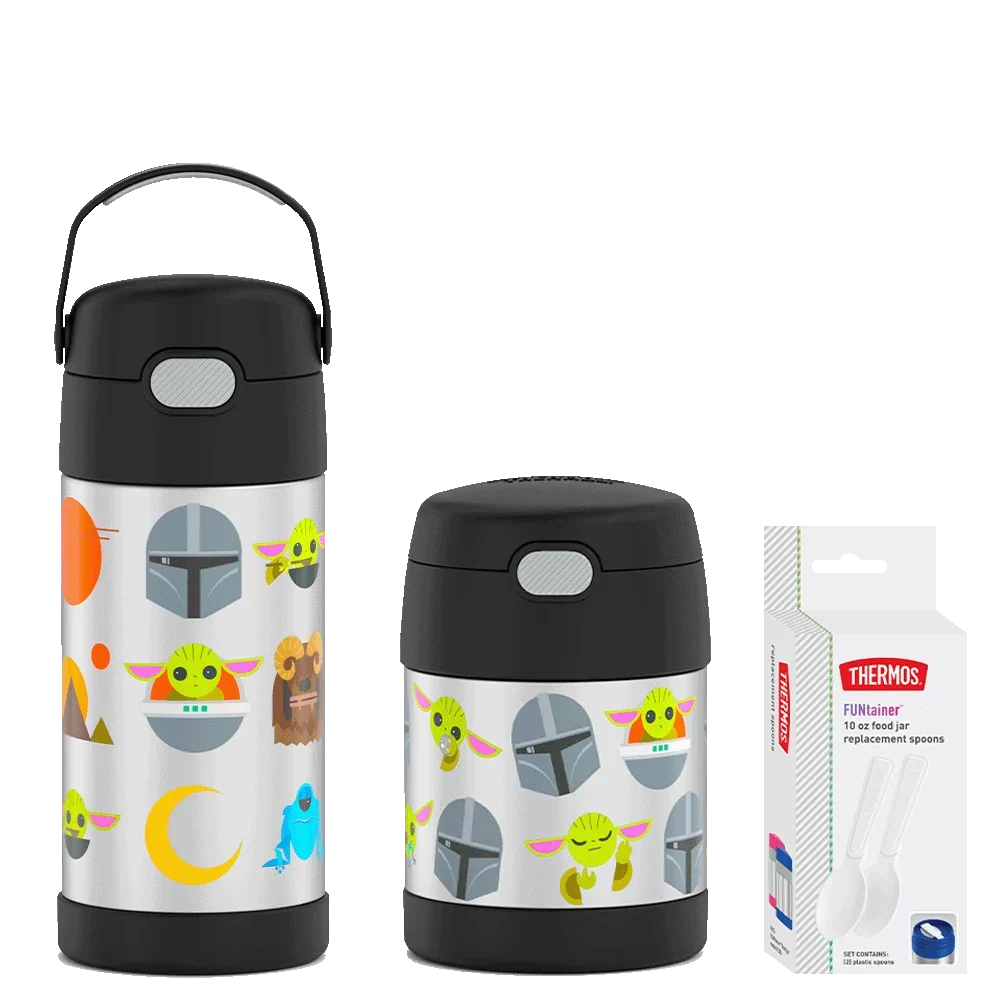 Mandalorian 12oz FUNtainer® Water Bottle & 10oz Food Jar Bundle