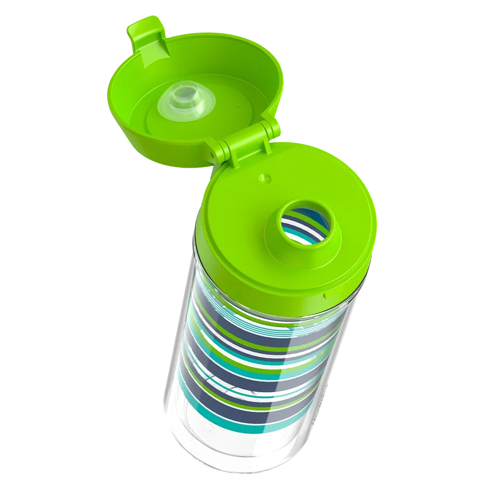18oz Double Wall Water Bottle Navy Stripes