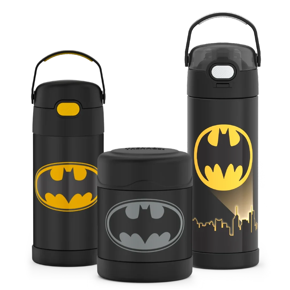 Batman Bundle - 12oz FUNtainer® Water Bottle, 16oz FUNtainer® Water Bottle and 10oz FUNtainer® Food Jar