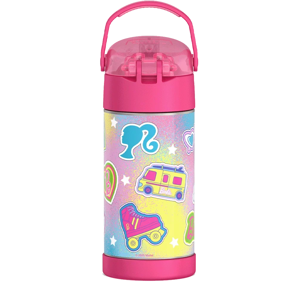 Barbie Bundle - Novelty Barbie Camper Lunch Box, 12oz. FUNtainer Water Bottle and Hard Ice