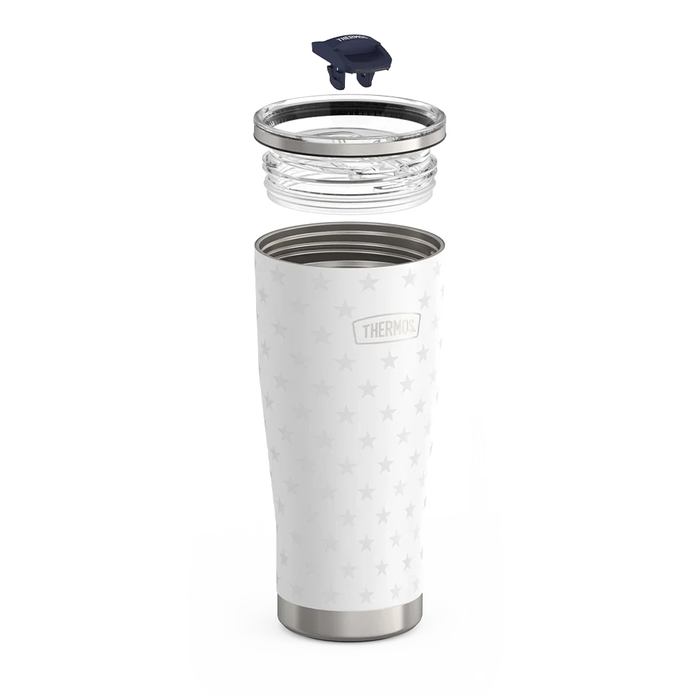 24oz Icon™ Tumbler with Slide Lock Lid - White Stars