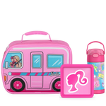 Barbie Bundle - Novelty Barbie Camper Lunch Box, 12oz. FUNtainer Water Bottle and Hard Ice