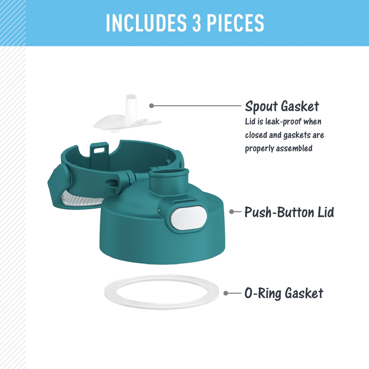 FUNtainer® Water Bottle - Replacement Spout Lid