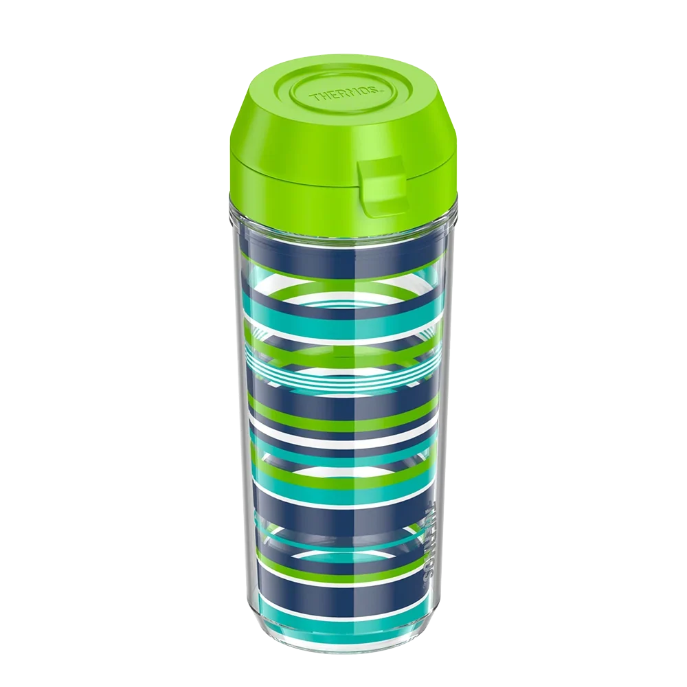 18oz Double Wall Water Bottle Navy Stripes