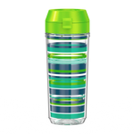 18oz Double Wall Water Bottle Navy Stripes