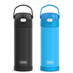 16oz FUNtainer® Water Bottles with Locking Lids Black & Blue Bundle