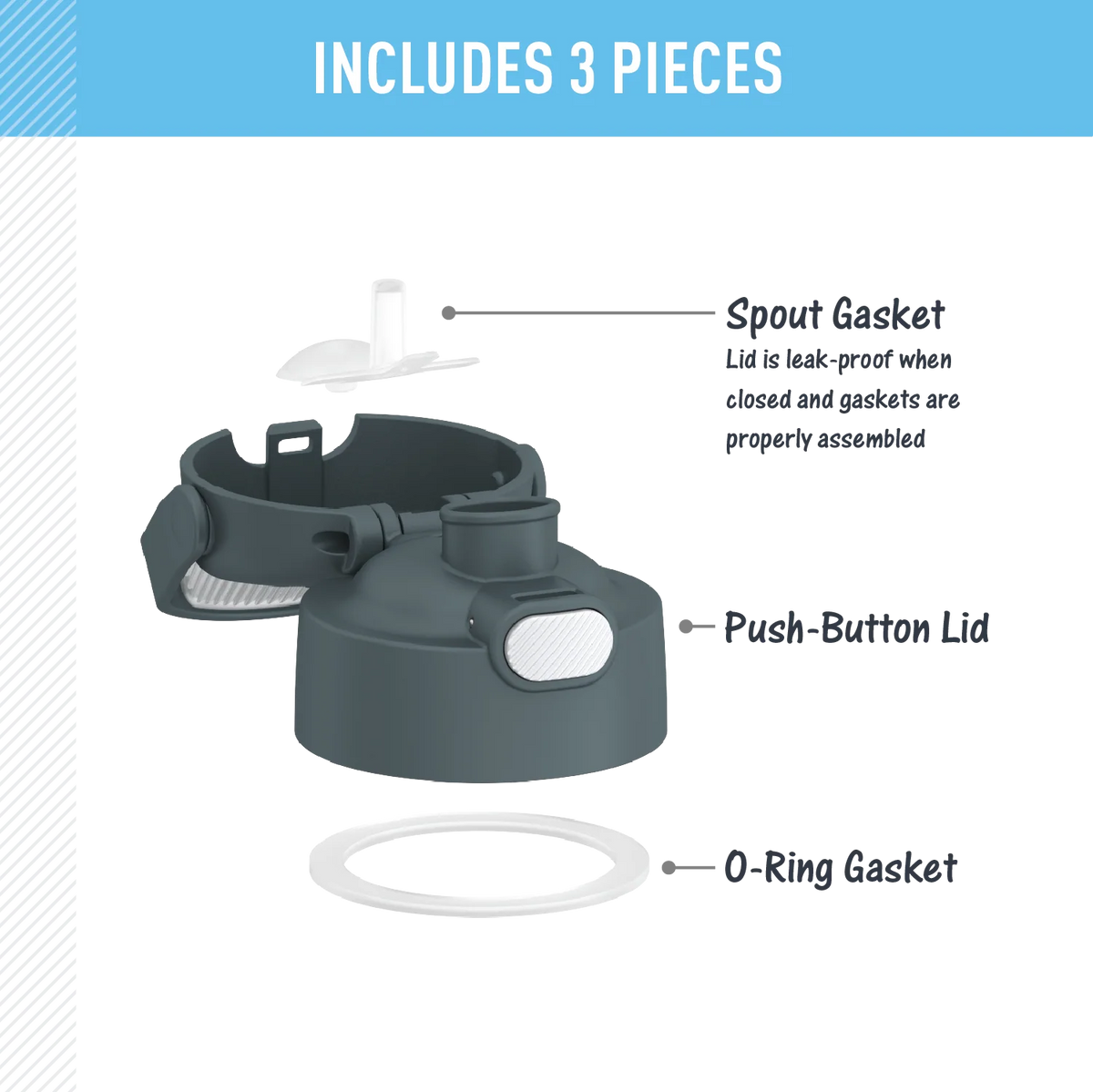 FUNtainer® Water Bottle - Replacement Spout Lid
