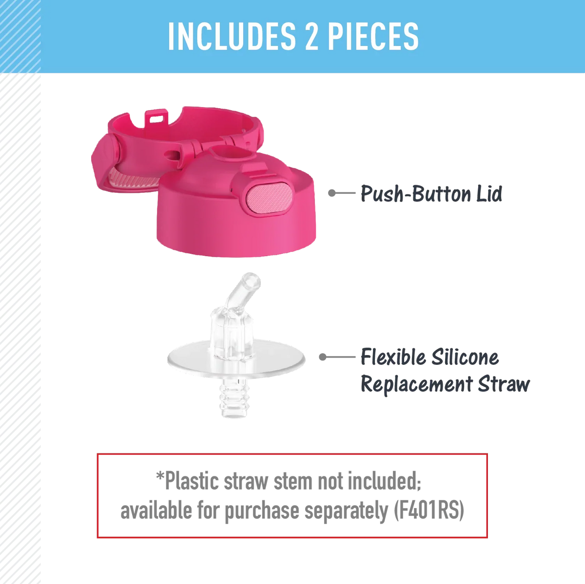 FUNtainer® Water Bottle - Replacement Straw Lid