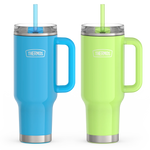 40oz Glossy Cup Holder Mug Bundle - Bright Blue & Lime