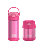 12oz FUNtainer® Water Bottle & 10oz Food Jar Bundle - Pink