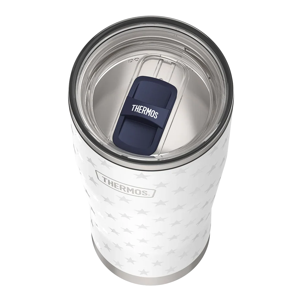 24oz Icon™ Tumbler with Slide Lock Lid - White Stars