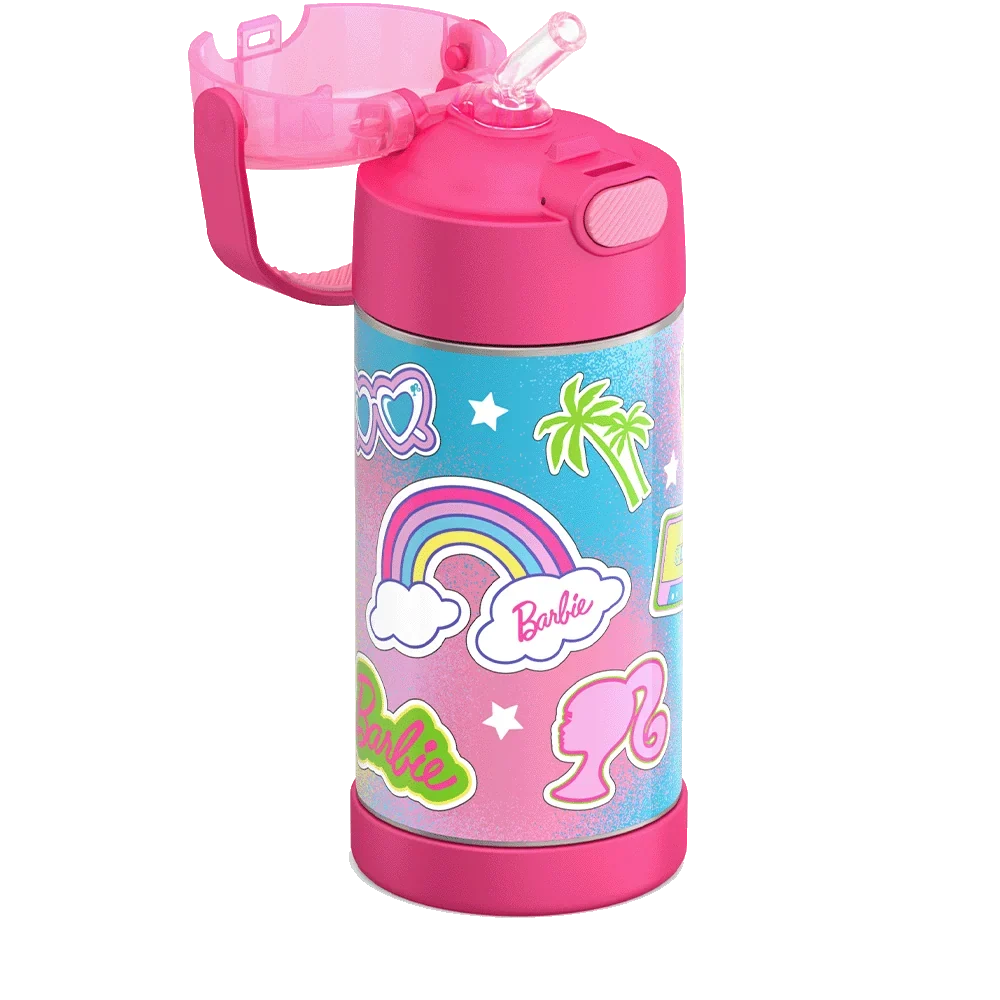 Barbie Bundle - Novelty Barbie Camper Lunch Box, 12oz. FUNtainer Water Bottle and Hard Ice