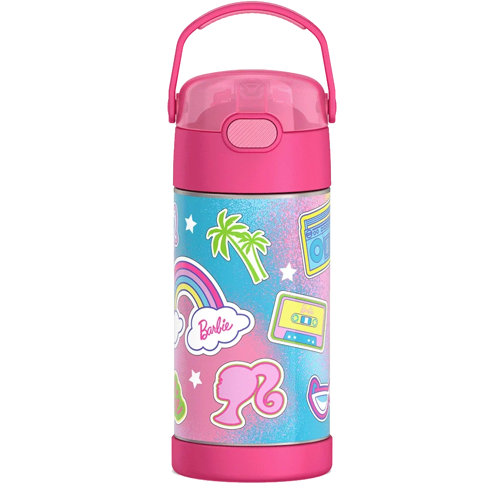 Barbie Bundle - Novelty Barbie Camper Lunch Box, 12oz. FUNtainer Water Bottle and Hard Ice